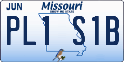 MO license plate PL1S1B