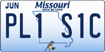 MO license plate PL1S1C