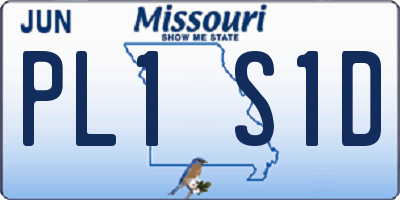 MO license plate PL1S1D