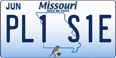 MO license plate PL1S1E