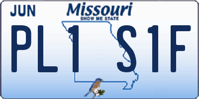 MO license plate PL1S1F