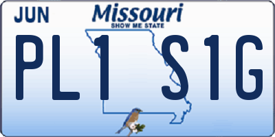 MO license plate PL1S1G