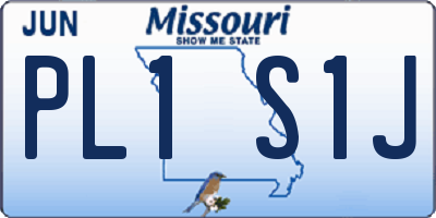 MO license plate PL1S1J