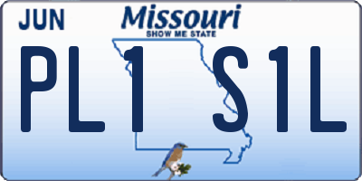 MO license plate PL1S1L