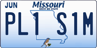 MO license plate PL1S1M