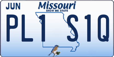 MO license plate PL1S1Q