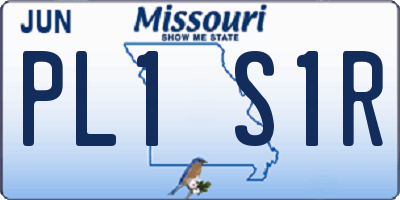 MO license plate PL1S1R