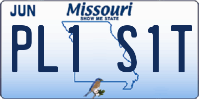 MO license plate PL1S1T