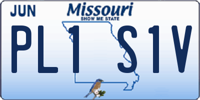 MO license plate PL1S1V