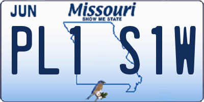 MO license plate PL1S1W