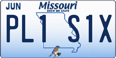 MO license plate PL1S1X