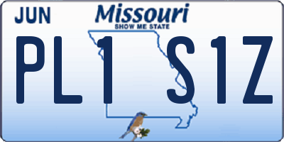 MO license plate PL1S1Z