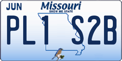 MO license plate PL1S2B