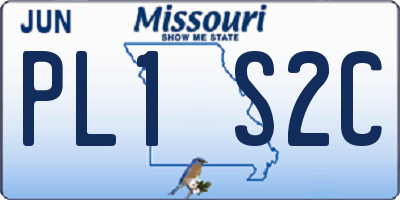 MO license plate PL1S2C
