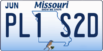 MO license plate PL1S2D