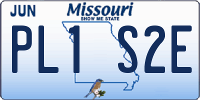 MO license plate PL1S2E