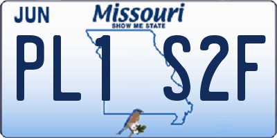 MO license plate PL1S2F