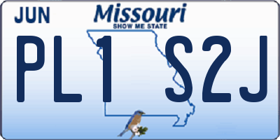 MO license plate PL1S2J