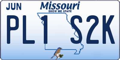 MO license plate PL1S2K