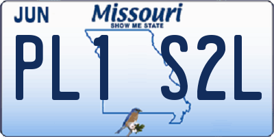 MO license plate PL1S2L