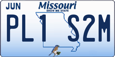 MO license plate PL1S2M