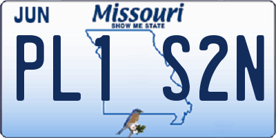 MO license plate PL1S2N
