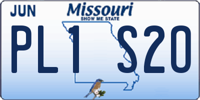 MO license plate PL1S2O