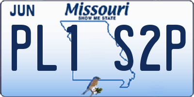 MO license plate PL1S2P