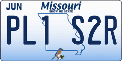 MO license plate PL1S2R