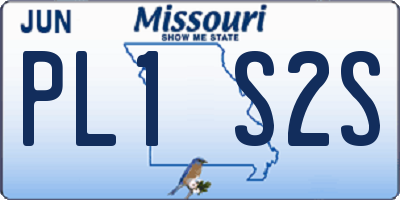 MO license plate PL1S2S
