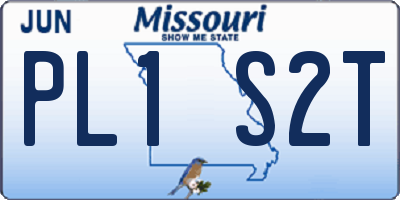 MO license plate PL1S2T