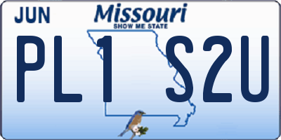 MO license plate PL1S2U