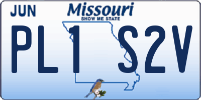 MO license plate PL1S2V