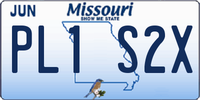 MO license plate PL1S2X