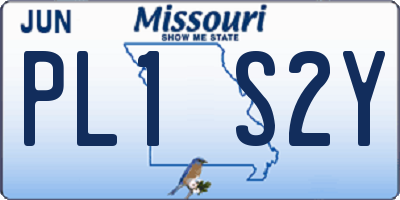 MO license plate PL1S2Y
