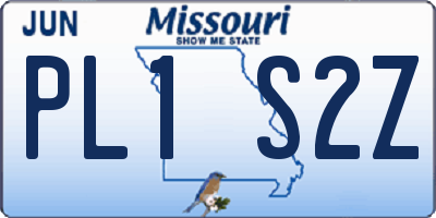 MO license plate PL1S2Z