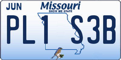 MO license plate PL1S3B