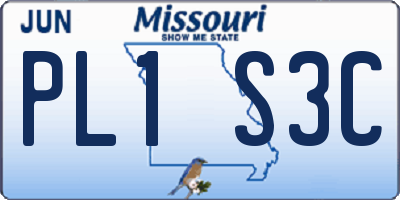 MO license plate PL1S3C