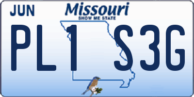 MO license plate PL1S3G