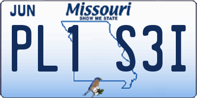 MO license plate PL1S3I