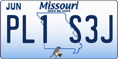 MO license plate PL1S3J