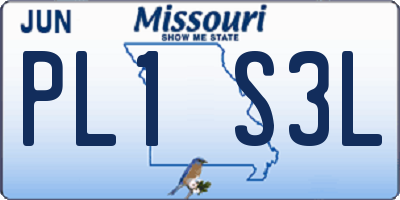 MO license plate PL1S3L