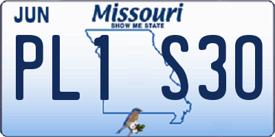 MO license plate PL1S3O