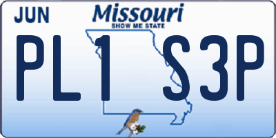 MO license plate PL1S3P