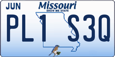 MO license plate PL1S3Q