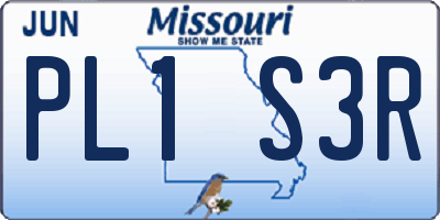 MO license plate PL1S3R