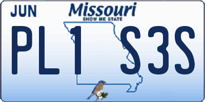 MO license plate PL1S3S