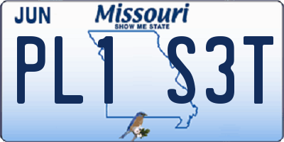 MO license plate PL1S3T