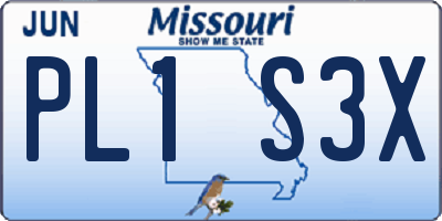MO license plate PL1S3X