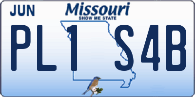 MO license plate PL1S4B